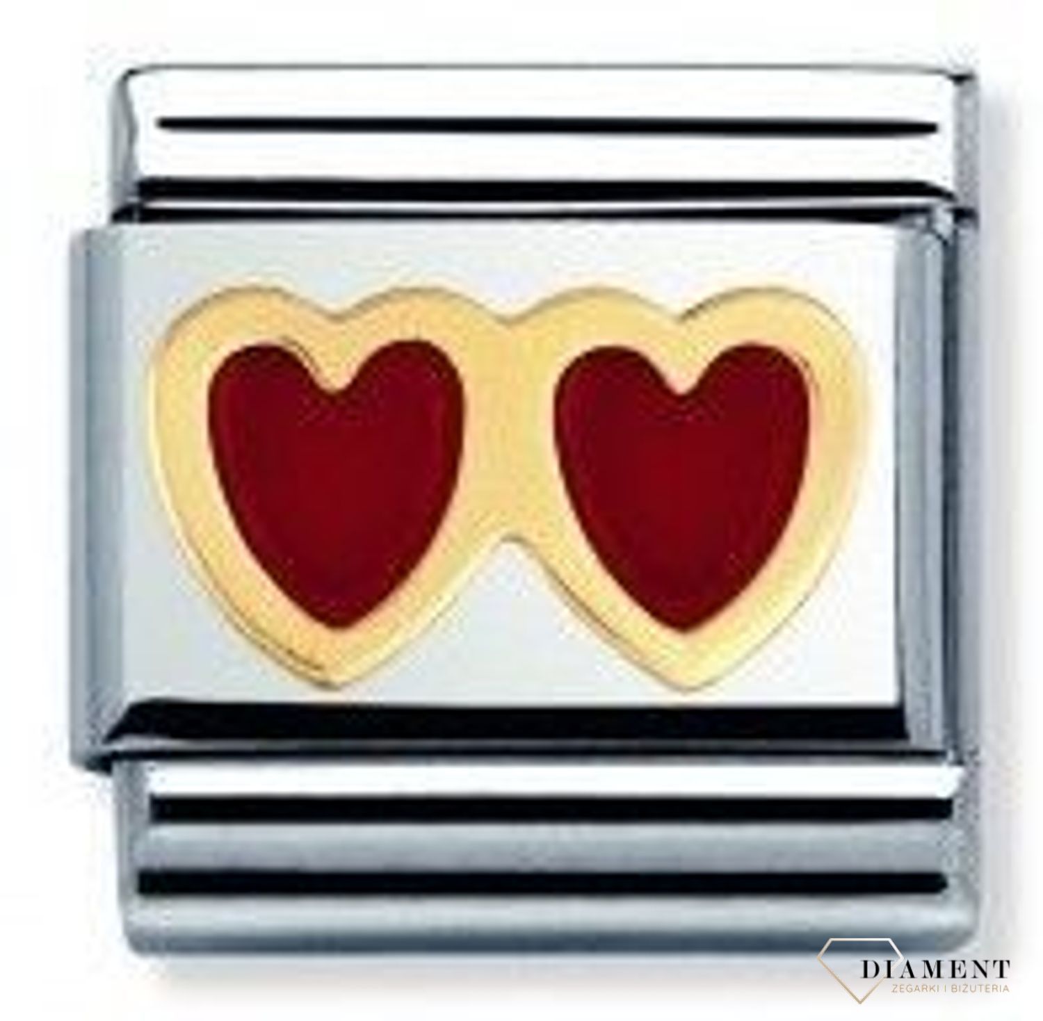 Nomination - Link 18K zawieszka złoto 'Czerwone serca' 030207 02 biżuteria nomination nomination zawieszki nomination baza.jpg